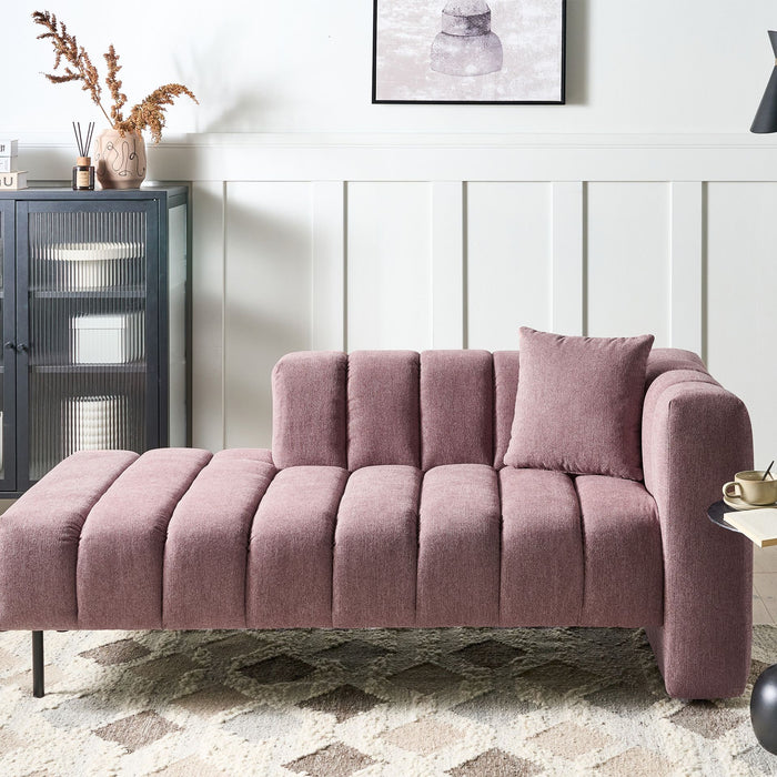 Beliani - LANNILS - Chaise longue - Roze - Rechtszijdig - Polyester