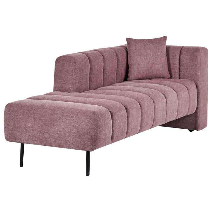 Beliani - LANNILS - Chaise longue - Roze - Rechtszijdig - Polyester