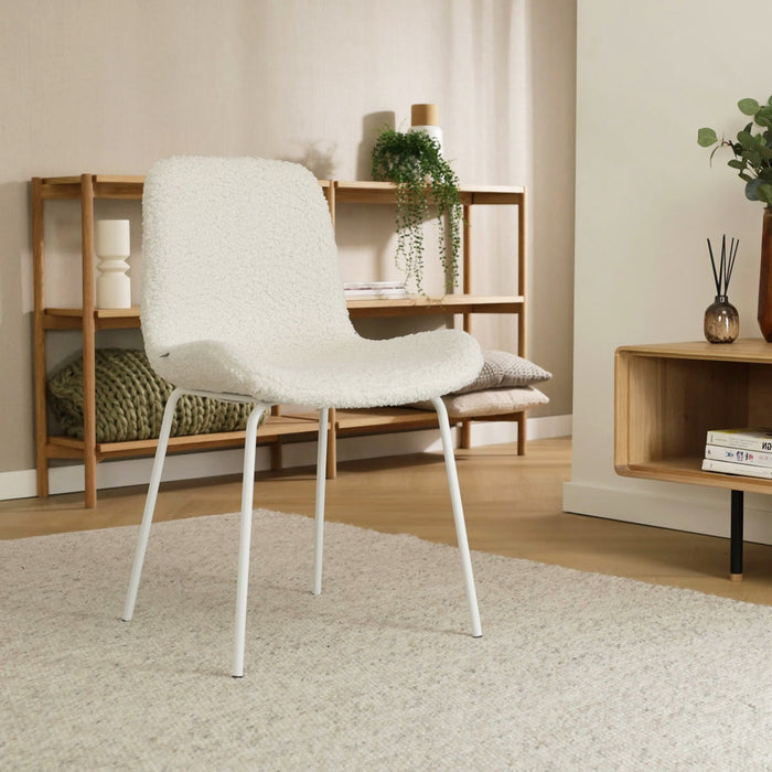Nolon Nora-Fé Eetkamerstoelen Set van 2 - Teddy Wit - Witte Poten