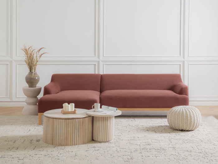 Beliani - SOSJO - Hoekbank - Bordeaux - Rechtszijdig - Polyester