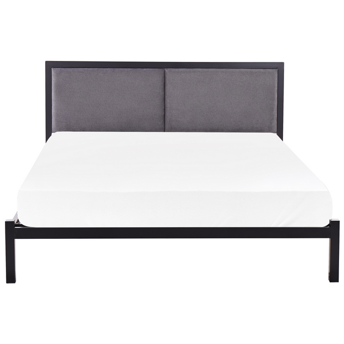 Beliani-CLAMART -Tweepersoonsbed-Zwart|Grijs-140 x 200 cm-Metaal