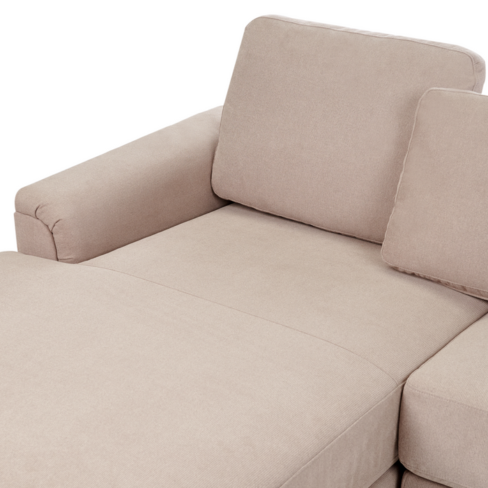 Beliani - KOHLO - Hoekbank - Taupe - Rechtszijdig - Stof