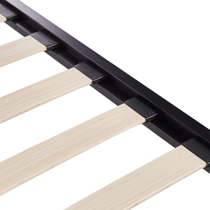 Beliani-CLAMART -Tweepersoonsbed-Zwart|Grijs-140 x 200 cm-Metaal