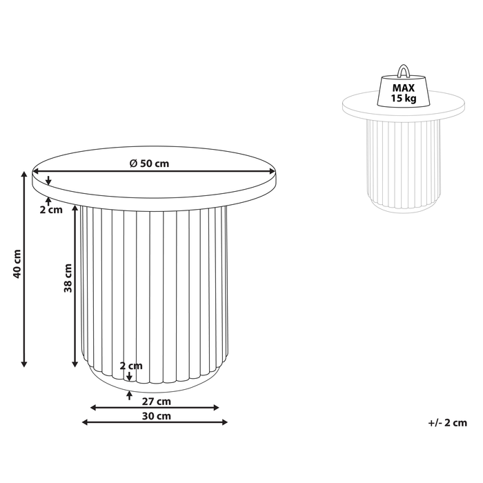 Beliani - LEMONT - Salontafel - Lichtbruin - Mangohout