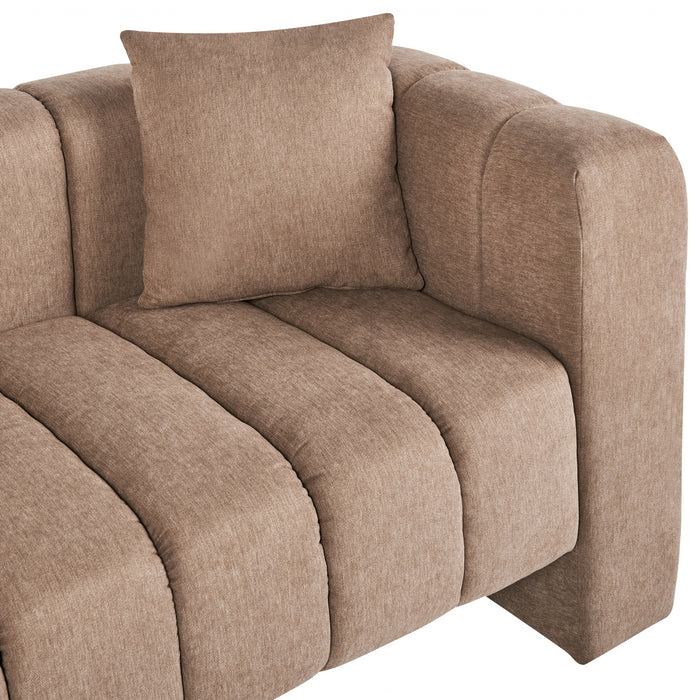 Beliani-LANNILS-Chaise longue-Lichtbruin-Rechtszijdig-Polyester