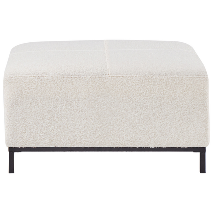 Beliani - OSLO - Hoekbank met ottomaan - Wit - Rechterzijde - Bouclé