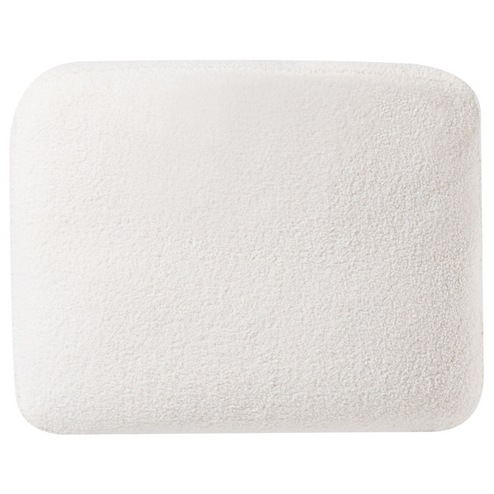 Beliani - OSLO - Hoekbank met ottomaan - Wit - Rechterzijde - Bouclé