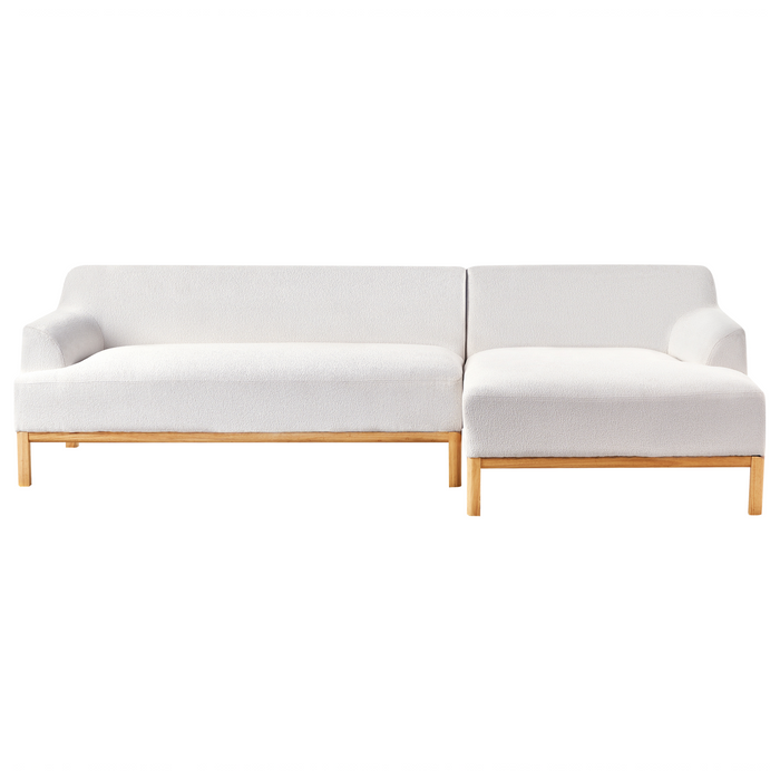 Beliani - SOSJO - Hoekbank - Gebroken wit - Linkszijdig - Bouclé