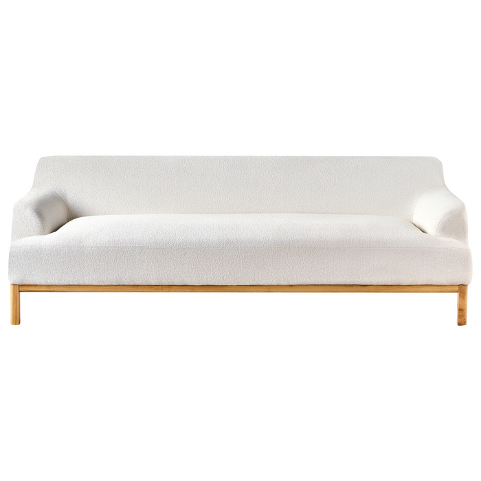 Beliani - SOSJO - Driezitsbank - Gebroken wit - Bouclé