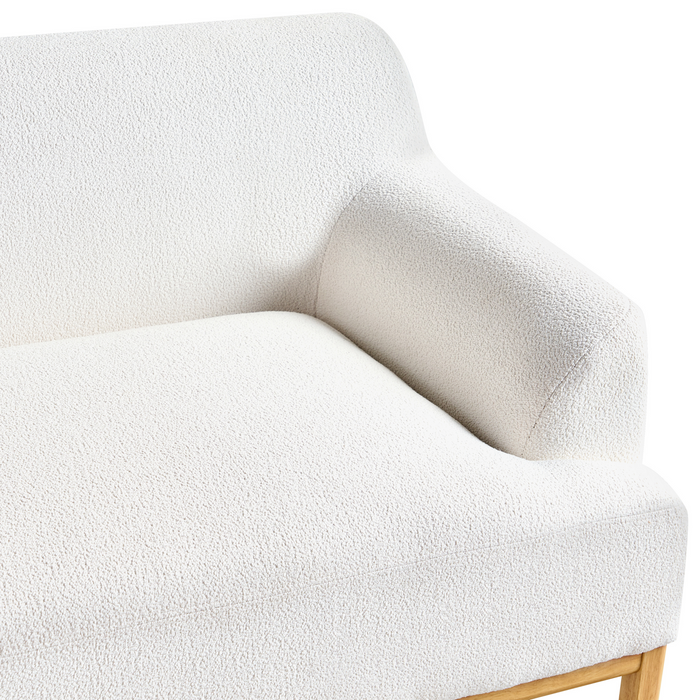 Beliani - SOSJO - Driezitsbank - Gebroken wit - Bouclé