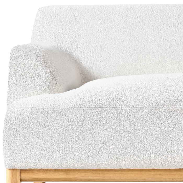 Beliani - SOSJO - Driezitsbank - Gebroken wit - Bouclé