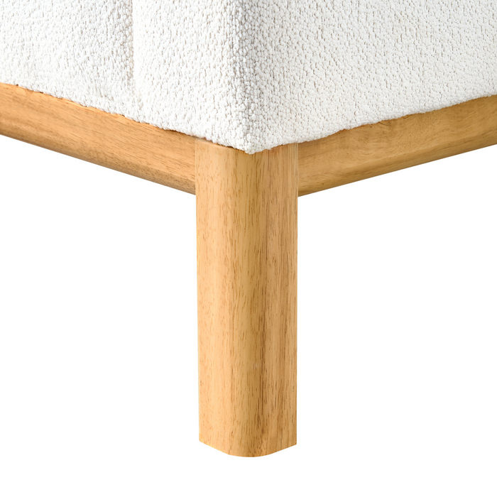 Beliani - SOSJO - Driezitsbank - Gebroken wit - Bouclé