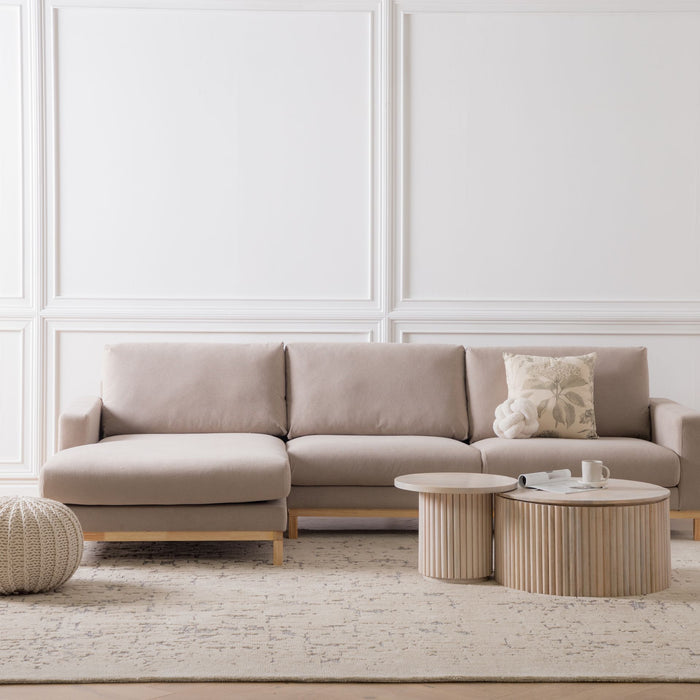 Beliani - SIGGARD - Hoekbank - Taupe - Rechtszijdig - Polyester