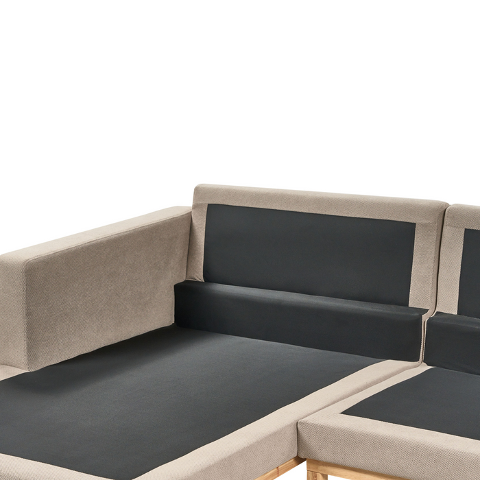 Beliani - SIGGARD - Hoekbank - Taupe - Rechtszijdig - Polyester