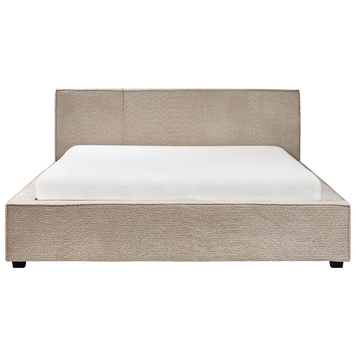 Beliani - MIRANDE - Tweepersoonsbed - Taupe - 160 x 200 cm - Bouclé