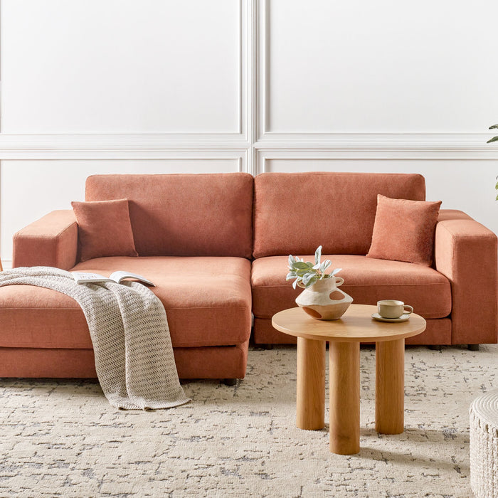 Beliani-LOFOTEN-Hoekbank 3-zits-Lichtrood-Rechtszijdig-Polyester