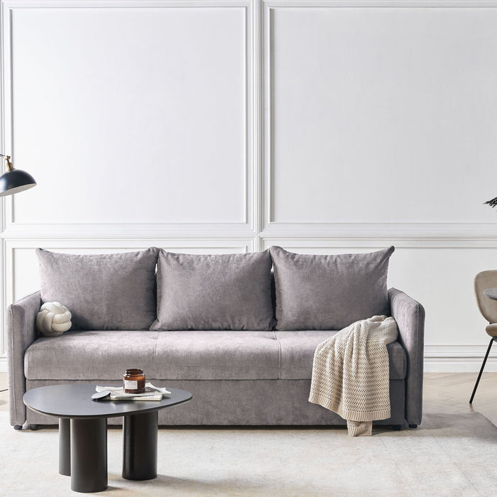 Beliani - HOLSEN - Driezitsbank - Taupe - Stof