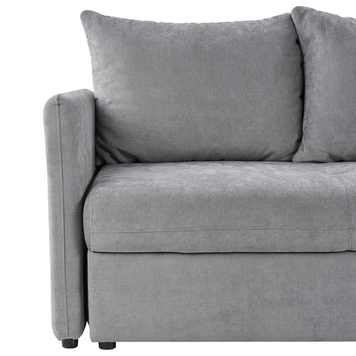 Beliani - HOLSEN - Driezitsbank - Grijs - Stof