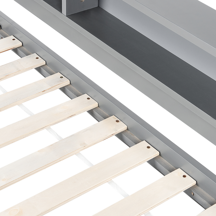 Beliani - EDERN - Onderschuifbed - Grijs - 90 x 200 cm - Hout