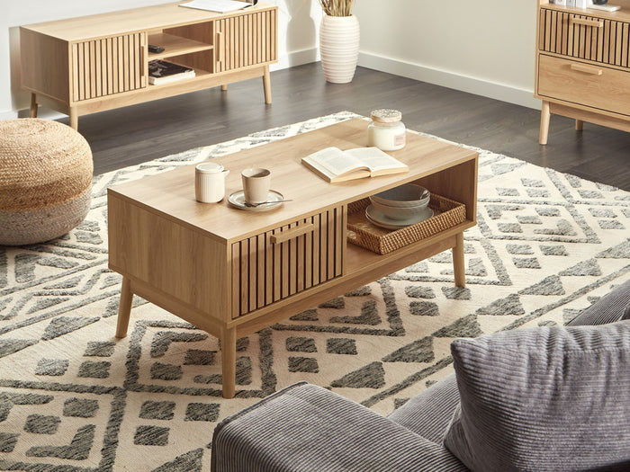 Beliani - LYNWOOD - Salontafel - Lichthout - MDF