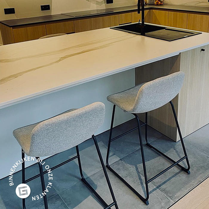 Nolon Nino-Mats Barkrukken Set van 2 - Beige - Zwart - 65 cm