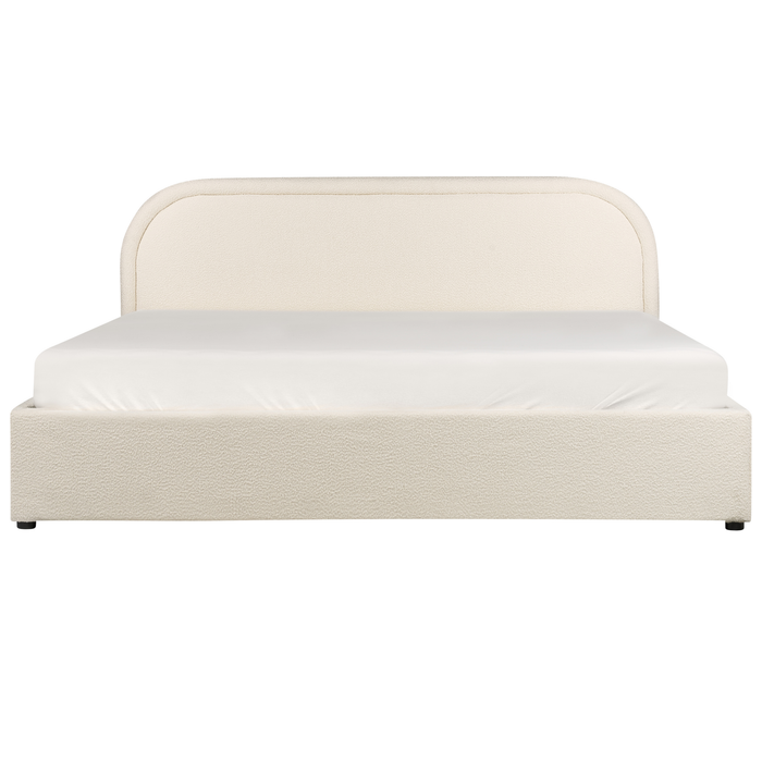 Beliani-QUILLIEN-Bed met opbergruimte-Lichtbeige-180 x 200 cm-Bouclé