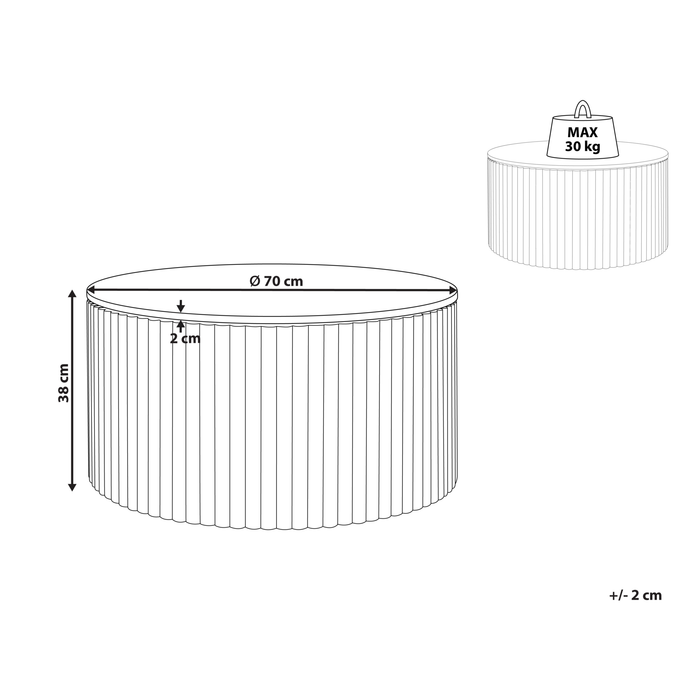 Beliani - KIRKWOOD - Salontafel - Lichtbruin - Mangohout