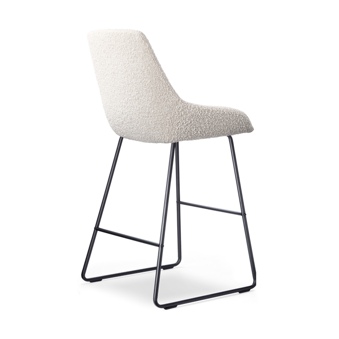 Nolon Nino-Isa Barkrukken Set van 2 - Bouclé Beige - Zwart - 65 cm