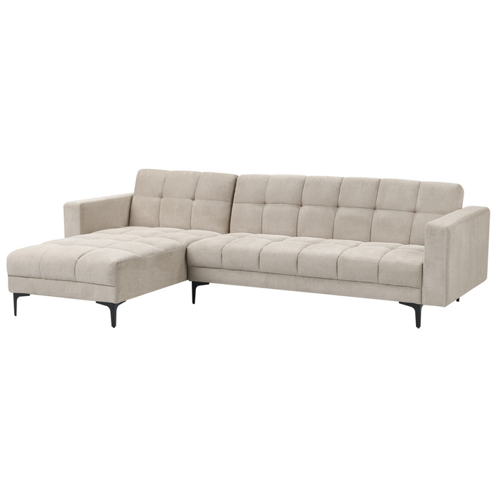 Beliani - ALNES - Hoekbank - Beige - Rechtszijdig - Polyester