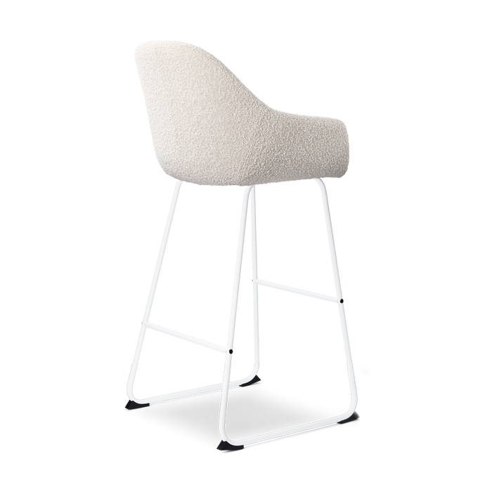 Nolon Nino-Mae Barkrukken Set van 2 - Bouclé Beige - Wit - 75 cm