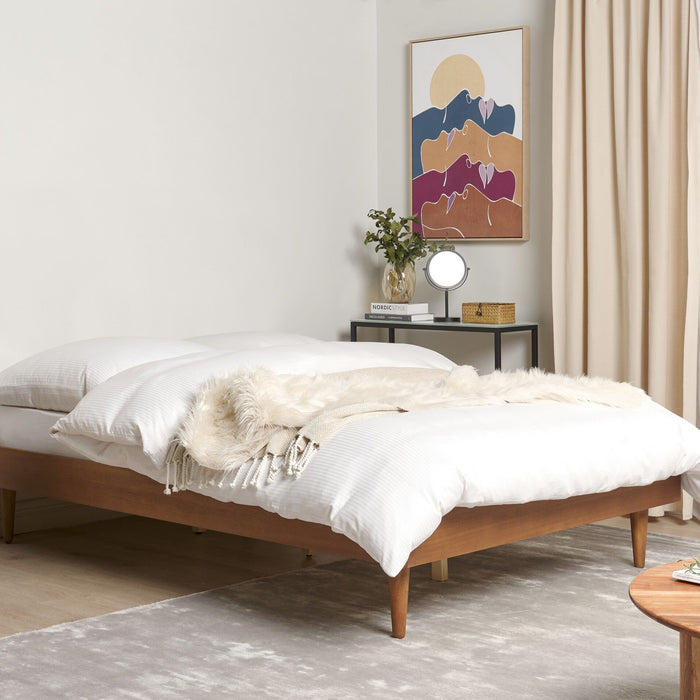 Beliani-TOUCY-Tweepersoonsbed-Lichtbruin-140 x 200 cm-Rubberhout