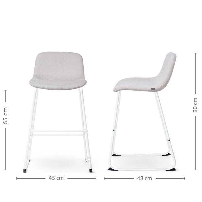 Nolon Nino-Mats Barkrukken Set van 2 - Beige - Wit - 65 cm