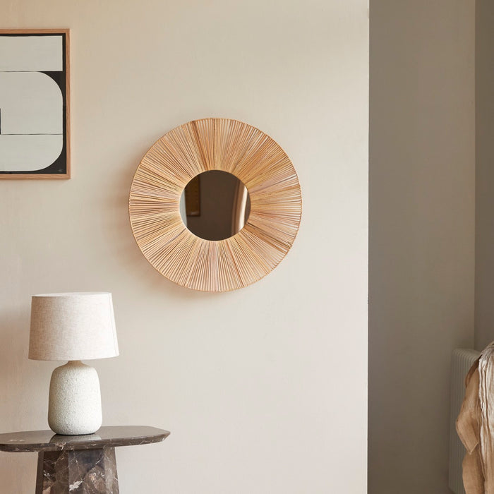 Tikamoon - Ronde spiegel van natuurvezel 60 cm Iris