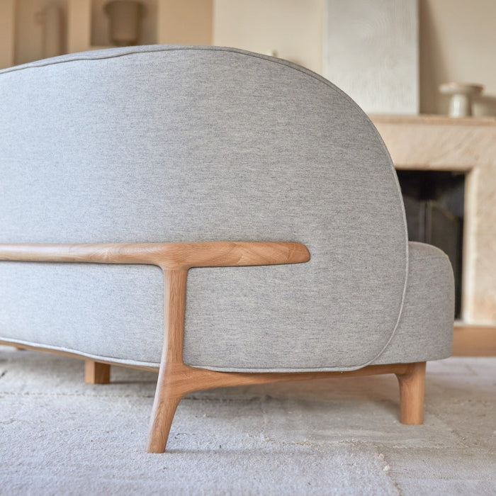 Tikamoon - Hoya - Driezitsbank van massief eiken en grijze stof