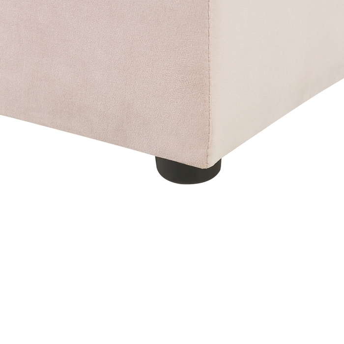 Beliani-NOYERS -Bed met opbergruimte-Roze-160 x 200 cm-Fluweel