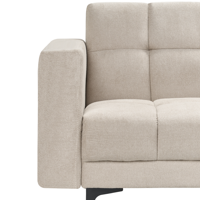 Beliani-ALNES-Hoekbank met ottomaan-Beige-Linkszijdig-Polyester