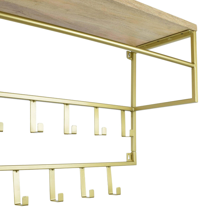 LOFT42 Petri XL Kapstok - 15 haken - Metaal - Goud - 100x105x30