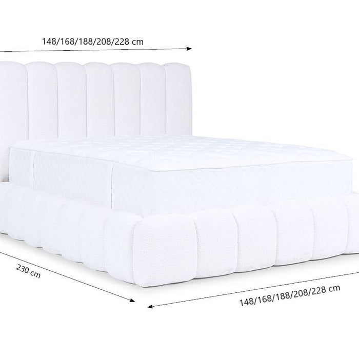by fonQ Dawn Bedframe met Opbergruimte - 200 x 200 cm - Lichtgrijs