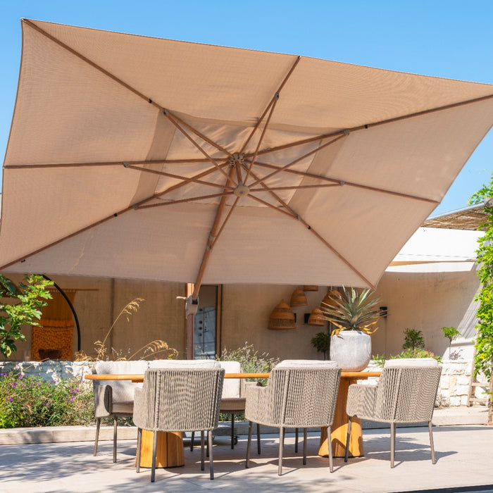 4-Seasons Hacienda zweefparasol 300 x 400 cm. - Woodlook|Sand
