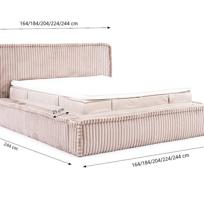 by fonQ Ruffle Bedframe - 160 x 200 cm - Beige