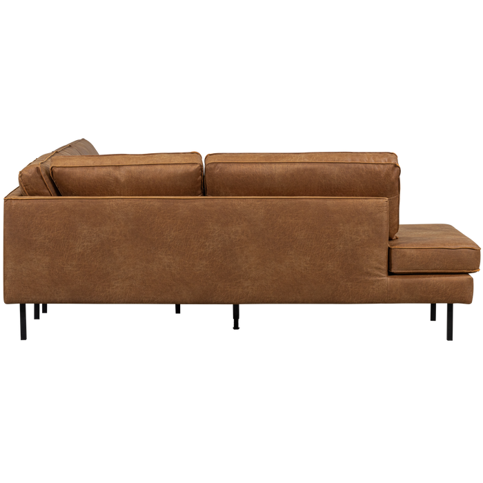 WOOOD Indy Hoekbank Links - Recycle Leer - Cognac - 80x338x202