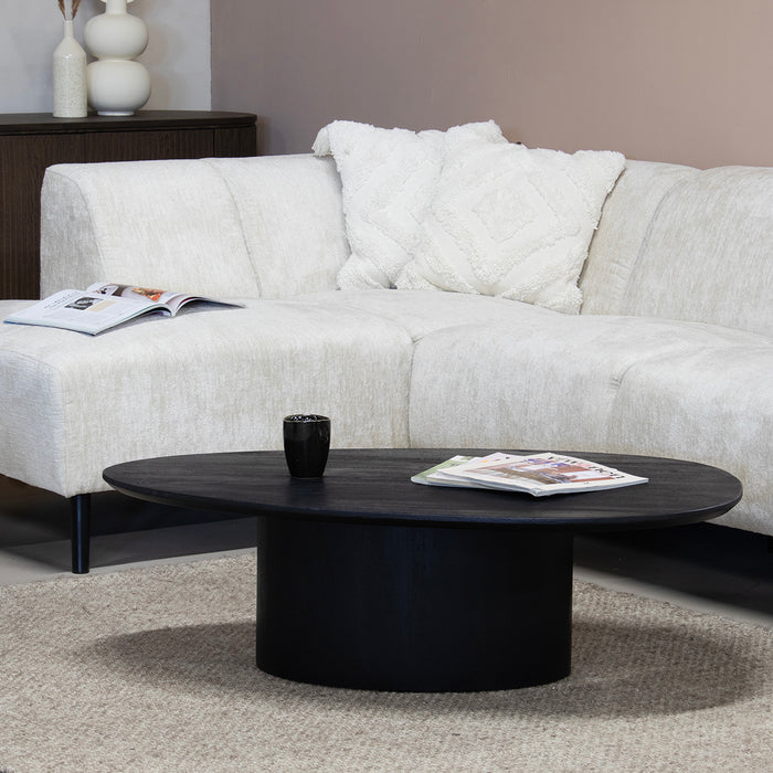 Giga Meubel - Salontafel Zwart 110cm - Organisch - Mangohout - Nara