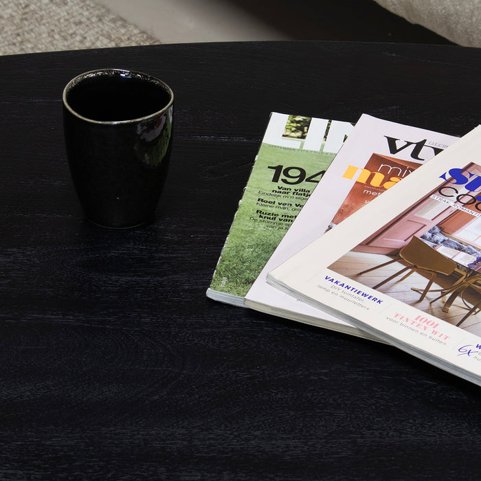 Giga Meubel - Salontafel Zwart 110cm - Organisch - Mangohout - Nara