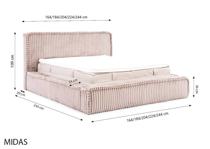 by fonQ Ruffle Bedframe - 200 x 200 cm - Ivoor