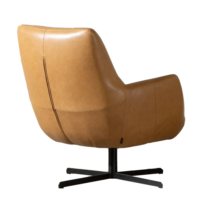 Bronx71 Fauteuil Stella draaibaar leer cognac