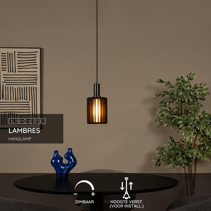 Lucide LAMBRES Hanglamp - Zwart