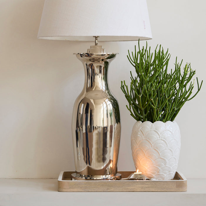 Riviera Maison Vaas Wit - Shell - Aardewerk (ØxH) 24x30