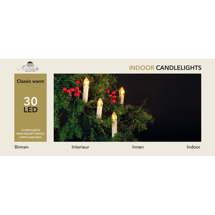 Anna's Collection kerstverlichting - 30 LED kaarsen - 750 cm