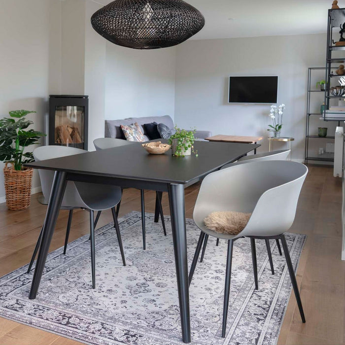 Artichok Liloe kunststof tuinstoel grijs met armleuningen