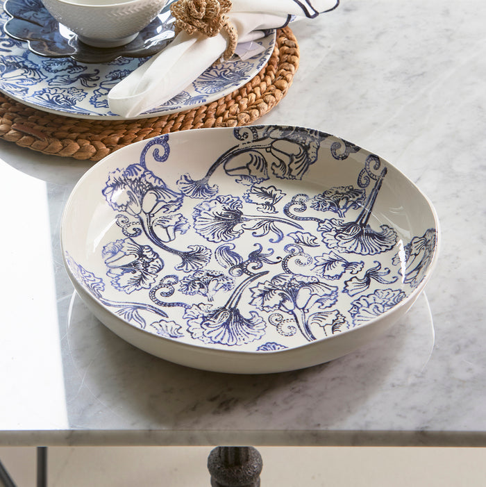Riviera Maison diepe schaal Blauw|wit - Amalfi - Aardewerk